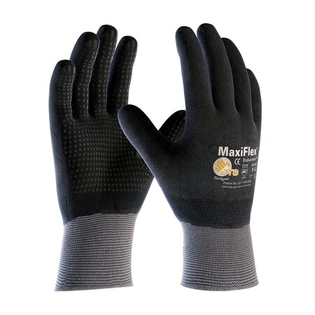 Pip Seamless Knit Nylon Glove with Nitrile Coated MicroFoam Grip on Full Hand - Micro Dot Palm, 12PK 34-846/M